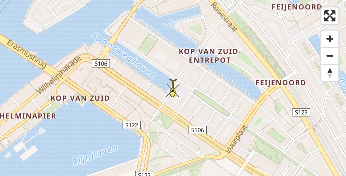 Routekaart van de vlucht: Lifeliner 2 naar Rotterdam