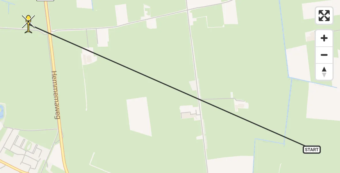 Routekaart van de vlucht: Ambulancehelikopter naar St.-Annaparochie