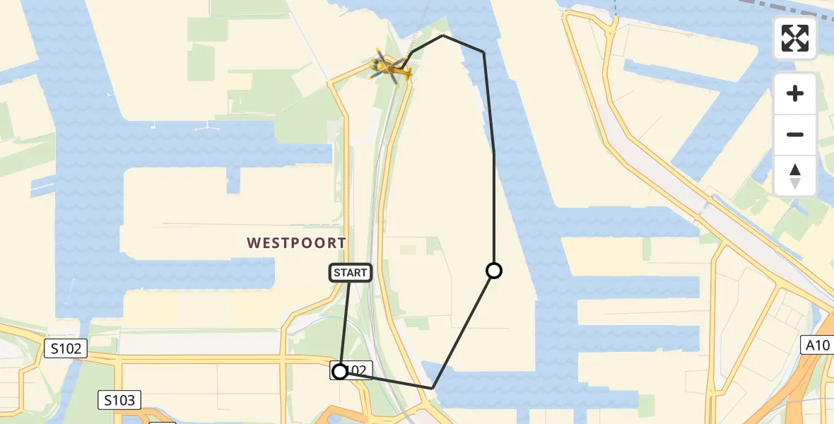 Vluchtroute Traumahelikopter Amsterdam Heliport - Amsterdam Heliport, 26 september 2023, 16:04