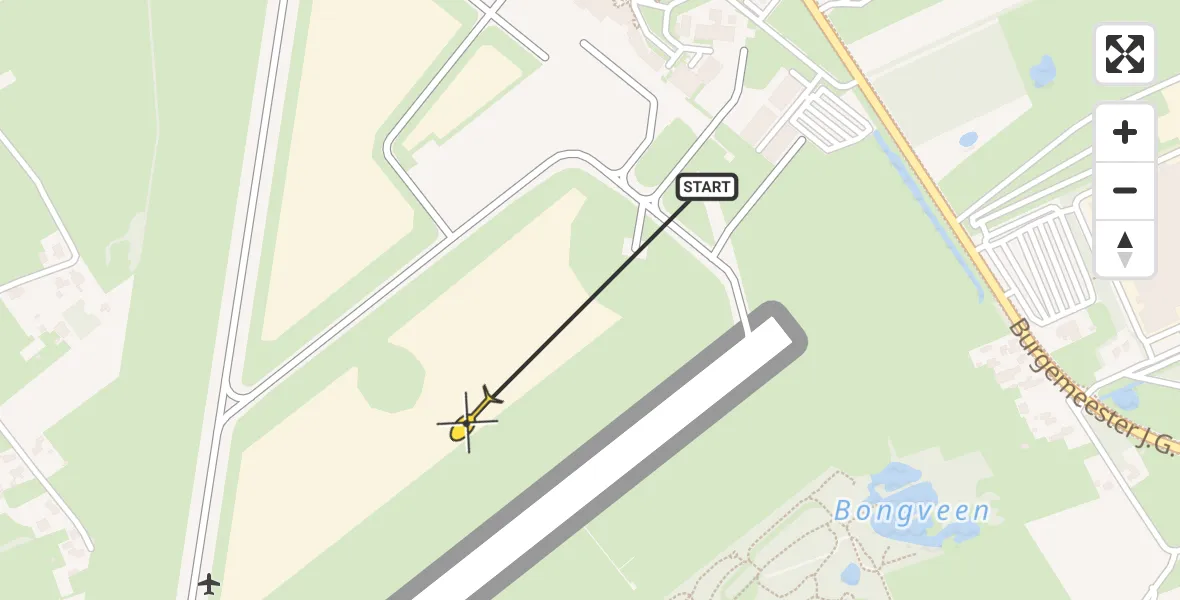 Routekaart van de vlucht: Traumahelikopter naar Groningen Airport Eelde