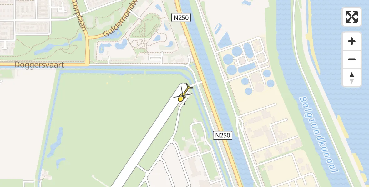 Vluchtroute Politiehelikopter van Vliegveld De Kooy naar Vliegveld De Kooy