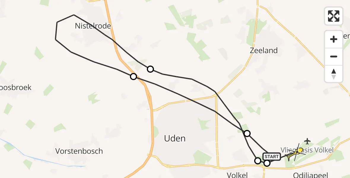 Routekaart van de vlucht: Lifeliner 3 naar Vliegbasis Volkel