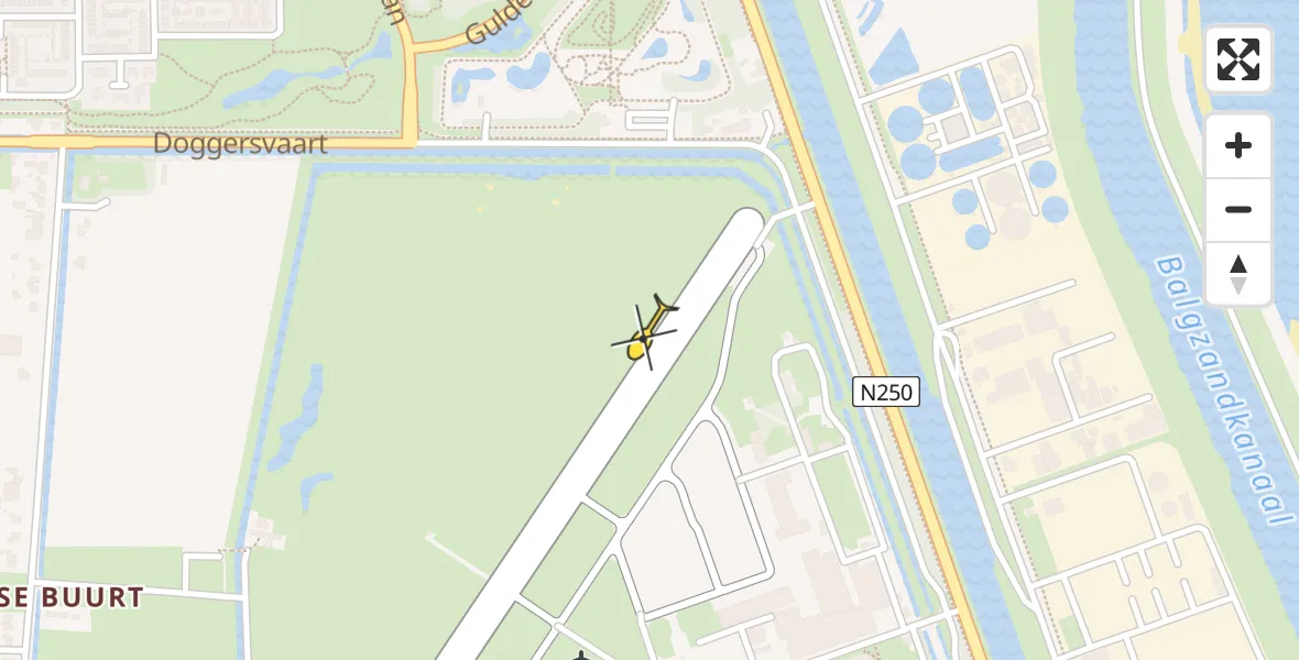 Vluchtroute Politiehelikopter van Vliegveld De Kooy naar Vliegveld De Kooy