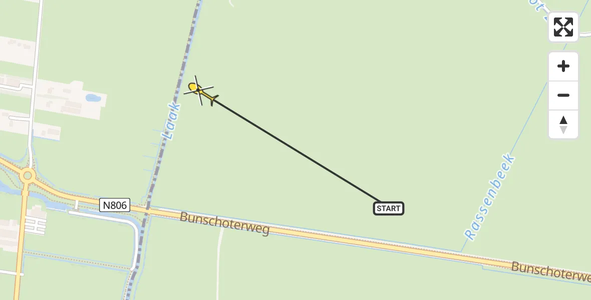 Routekaart van de vlucht: Traumahelikopter naar Nijkerk