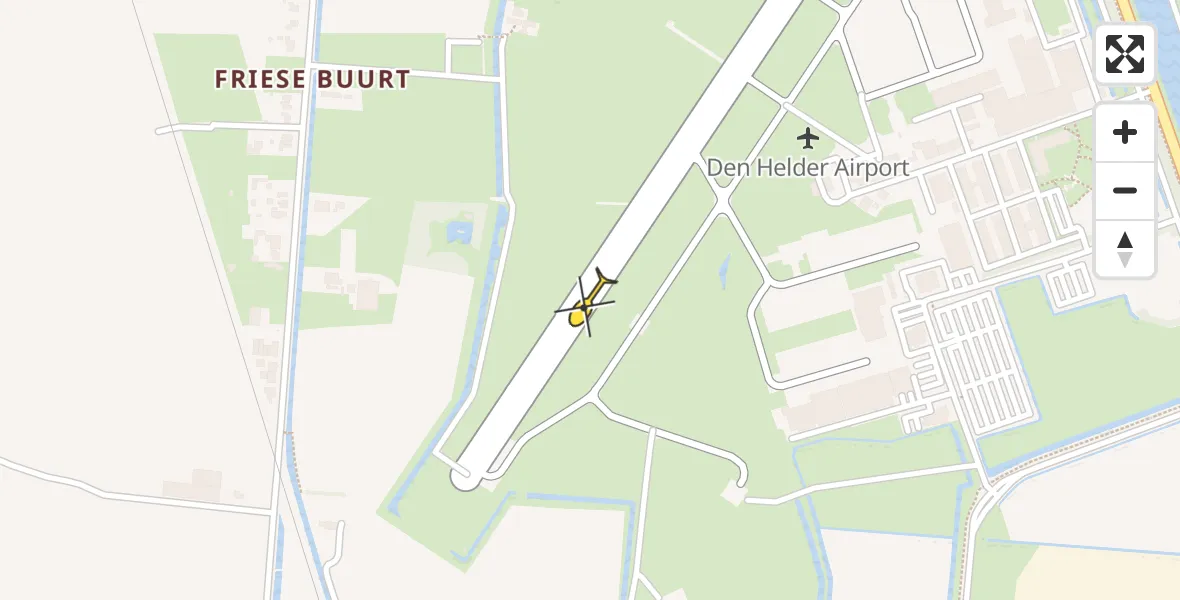 Vluchtroute Politiehelikopter van Vliegveld De Kooy naar Vliegveld De Kooy