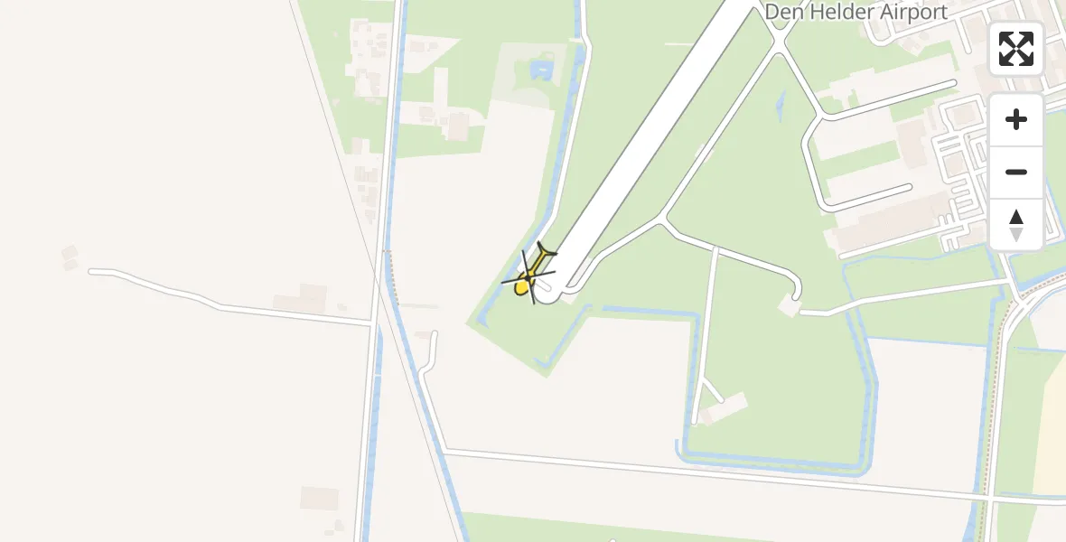 Vluchtroute Politiehelikopter van Vliegveld De Kooy naar Vliegveld De Kooy