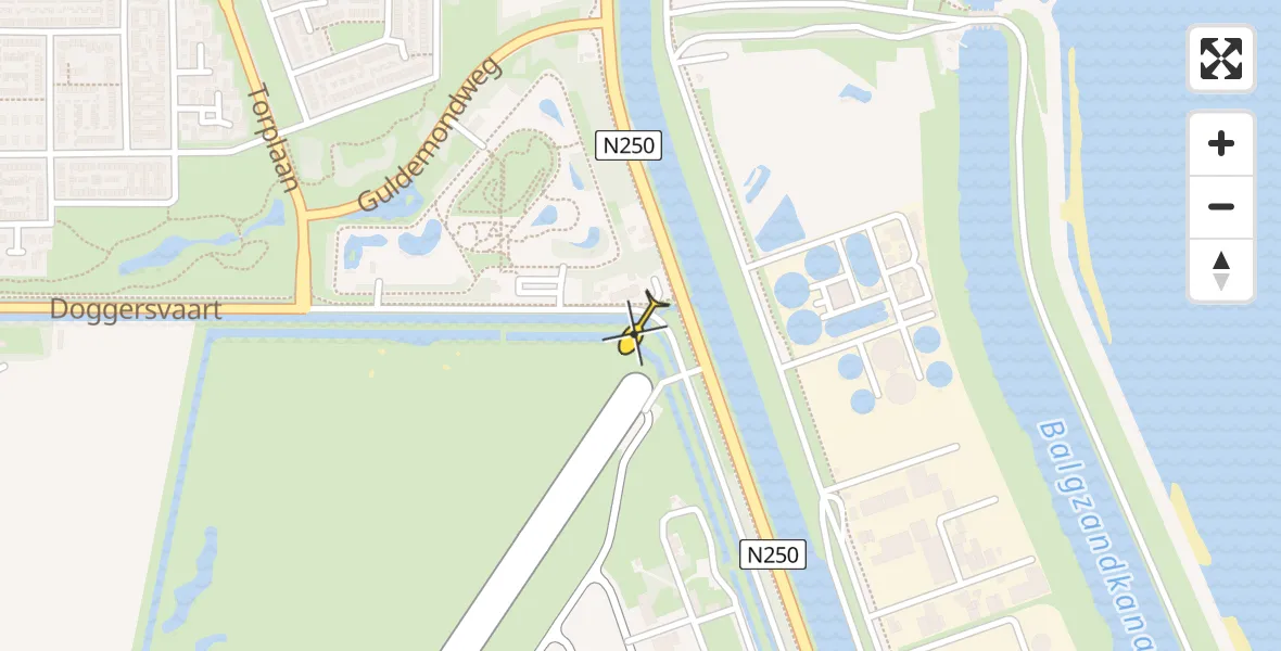Vluchtroute Politiehelikopter van Vliegveld De Kooy naar Vliegveld De Kooy