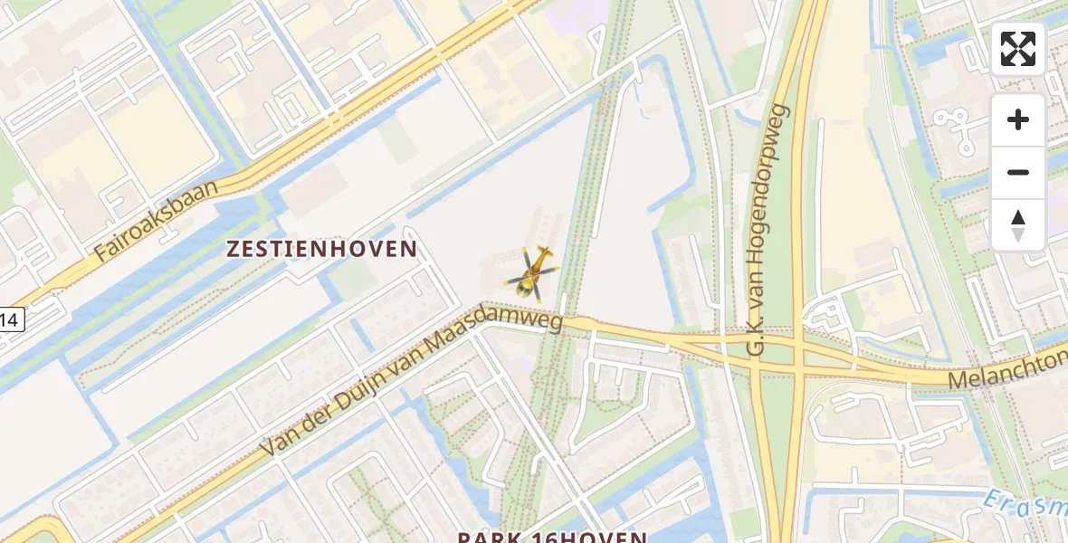 Vluchtroute Traumahelikopter Rotterdam The Hague Airport - Rotterdam The Hague Airport, 28 september 2023, 15:09