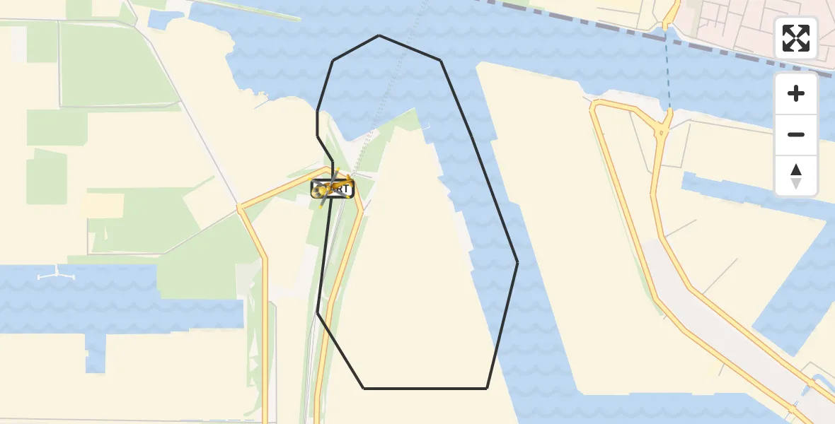 Vluchtroute Traumahelikopter Amsterdam Heliport - Amsterdam Heliport, 29 september 2023, 03:51