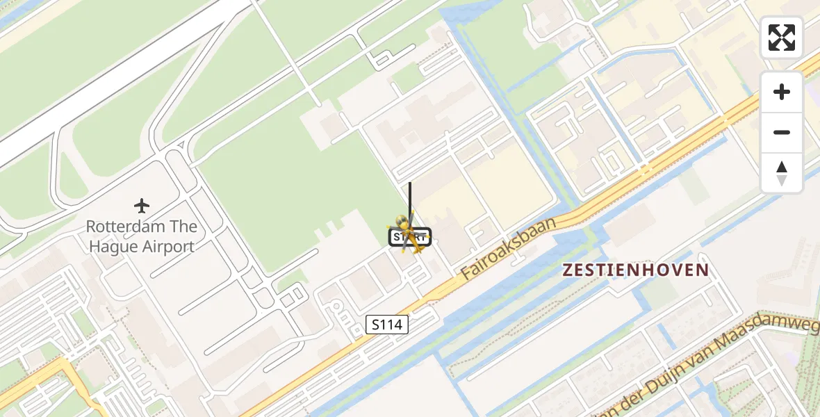 Vluchtroute Traumahelikopter Rotterdam The Hague Airport - Rotterdam The Hague Airport, 29 september 2023, 09:14