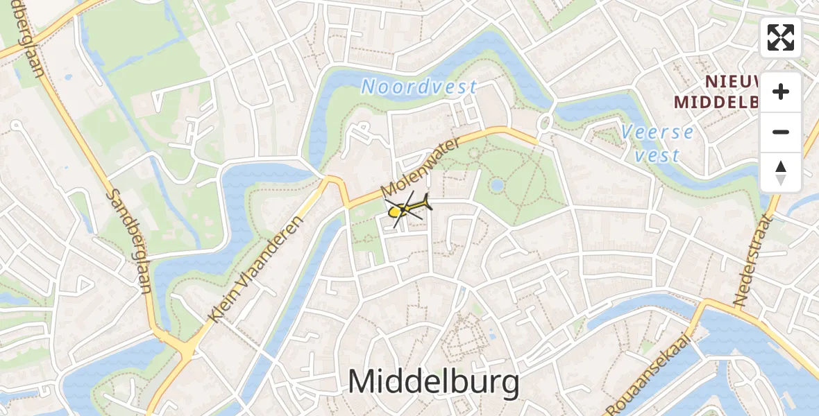 Routekaart van de vlucht: Lifeliner 2 naar Middelburg