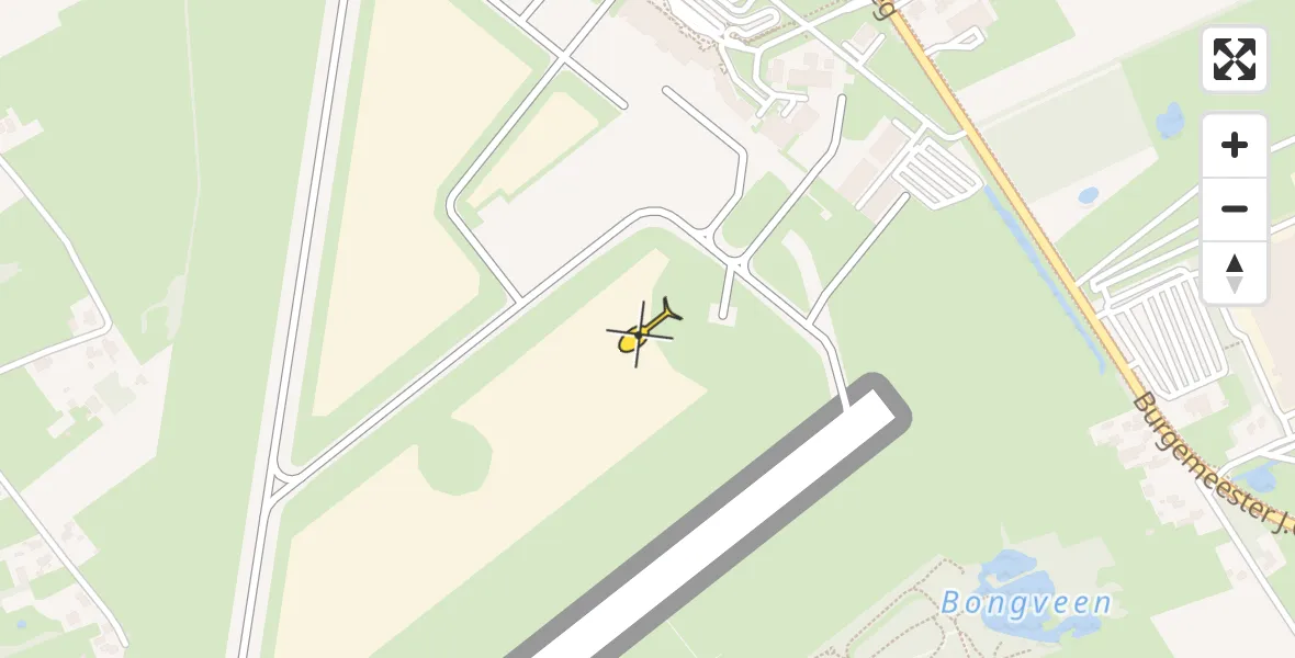 Routekaart van de vlucht: Traumahelikopter naar Groningen Airport Eelde