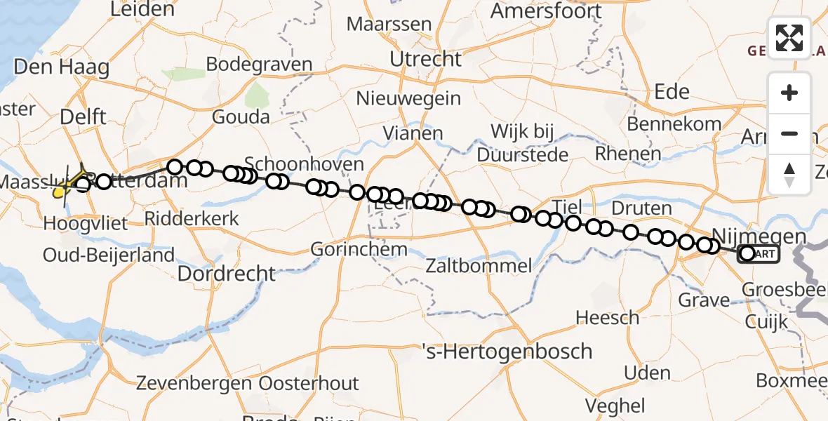 Routekaart van de vlucht: Lifeliner 2 naar Vlaardingen