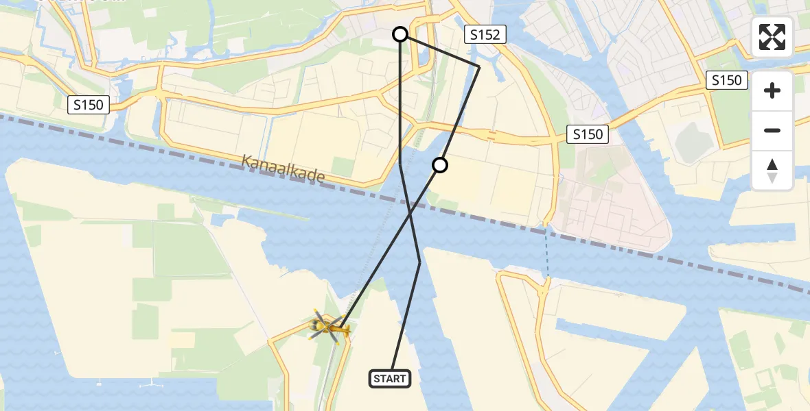 Vluchtroute Traumahelikopter Amsterdam Heliport - Amsterdam Heliport, 30 september 2023, 23:08