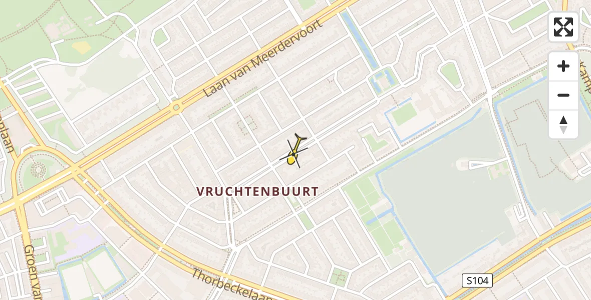 Routekaart van de vlucht: Traumaheli naar Den Haag