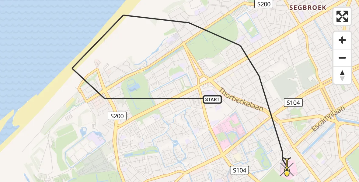 Routekaart van de vlucht: Lifeliner 2 naar Den Haag