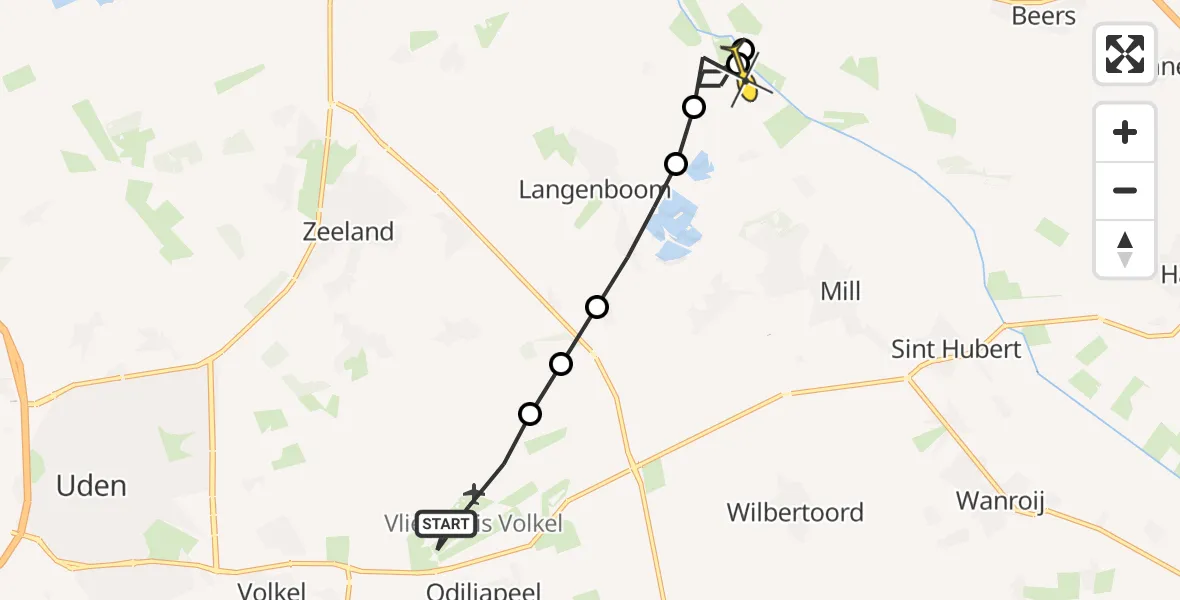 Routekaart van de vlucht: Lifeliner 3 naar Langenboom