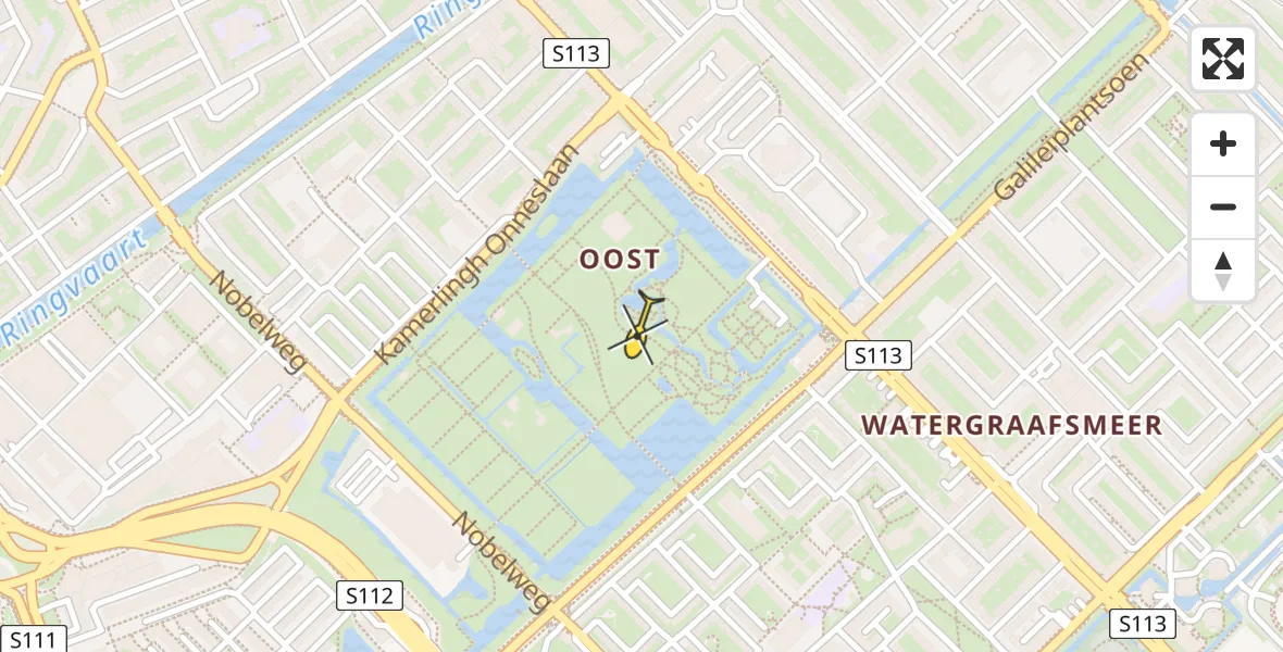 Routekaart van de vlucht: Lifeliner 1 naar Amsterdam