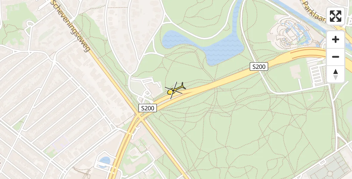 Vluchtroute Traumahelikopter van Den Haag naar Den Haag