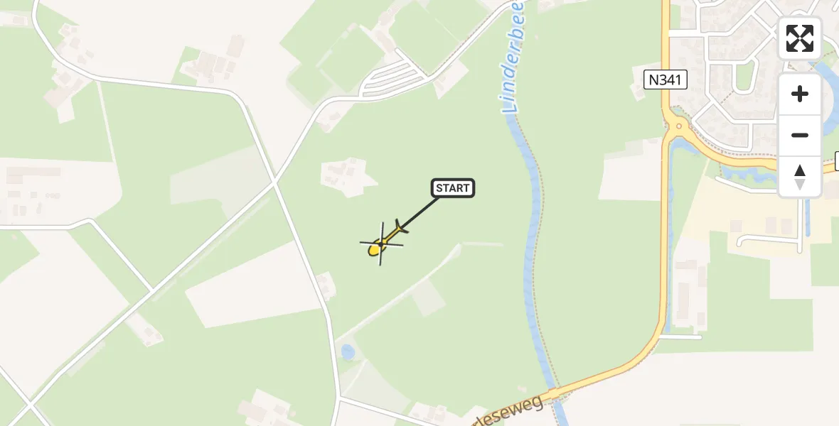 Routekaart van de vlucht: Politiehelikopter naar Den Ham