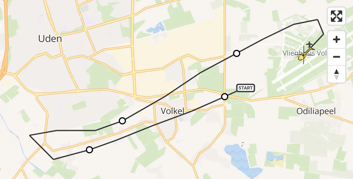 Routekaart van de vlucht: Lifeliner 3 naar Vliegbasis Volkel