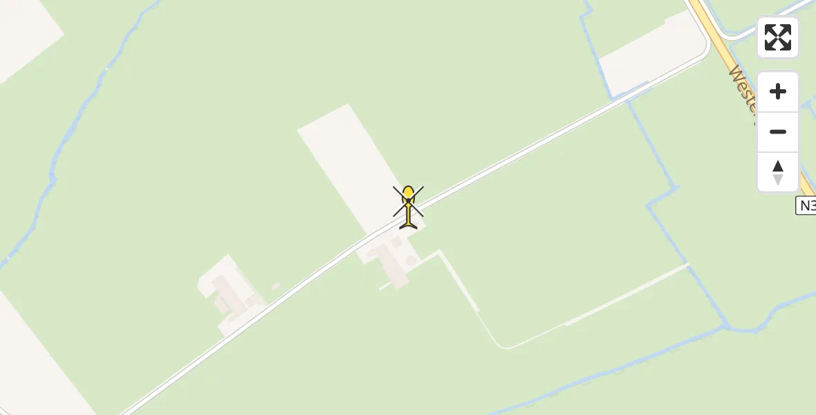 Routekaart van de vlucht: Ambulancehelikopter naar Menaam