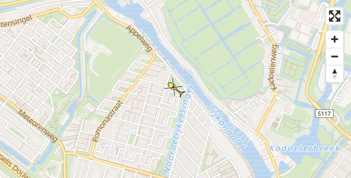 Routekaart van de vlucht: Lifeliner 1 naar Amsterdam