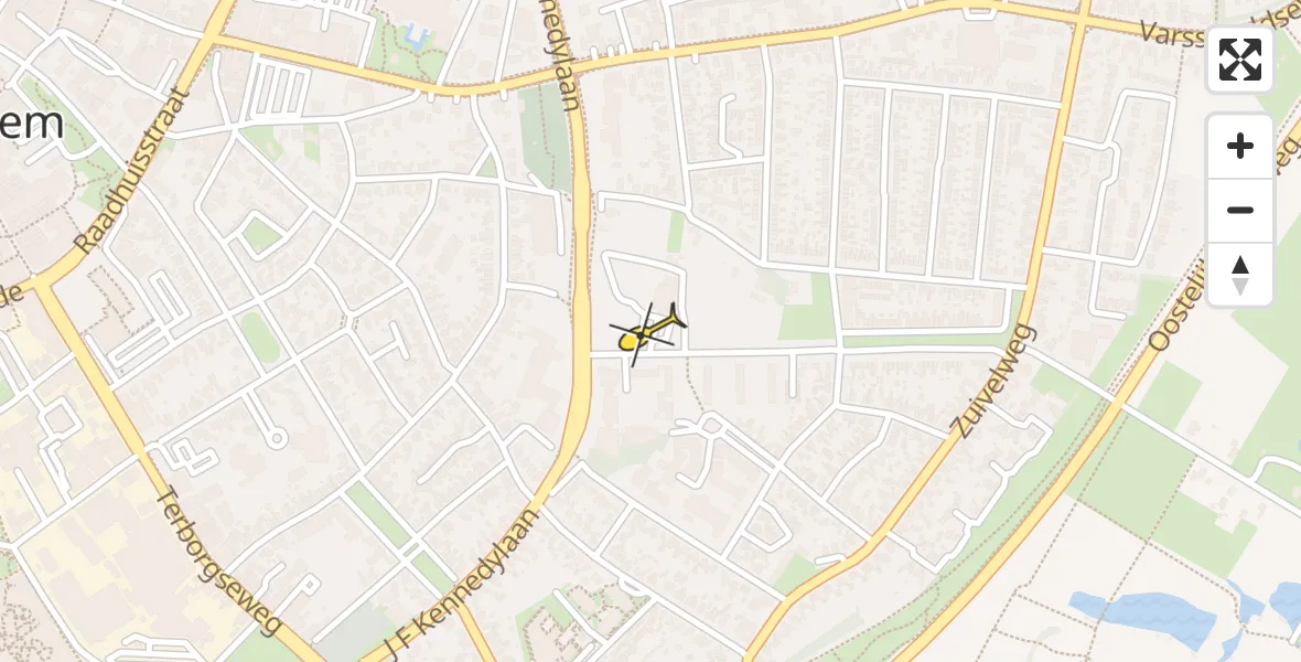 Routekaart van de vlucht: Traumahelikopter naar Doetinchem