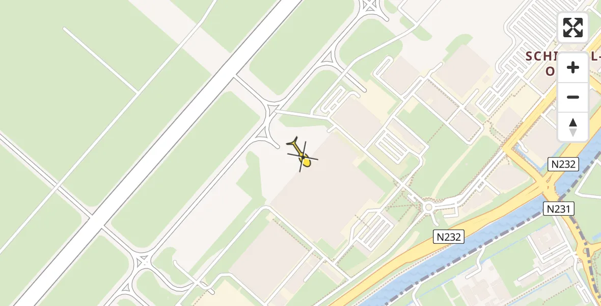 Vluchtroute Politiehelikopter van Schiphol naar Schiphol