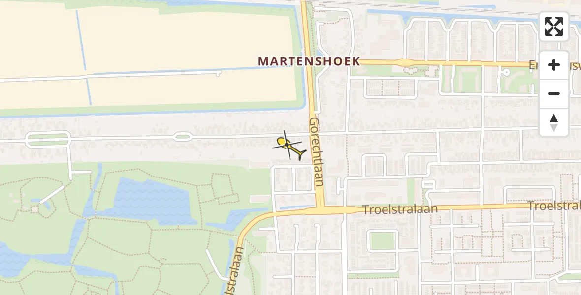 Routekaart van de vlucht: Traumahelikopter naar Hoogezand