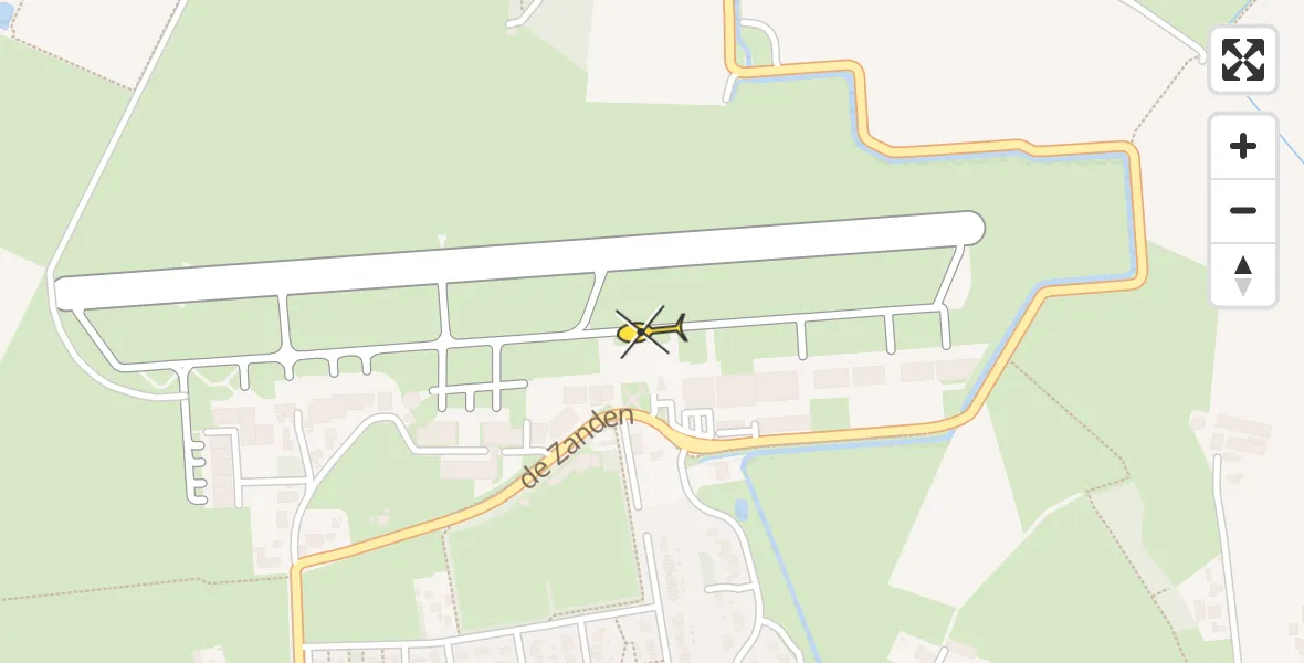 Routekaart van de vlucht: Politiehelikopter naar Vliegveld Teuge