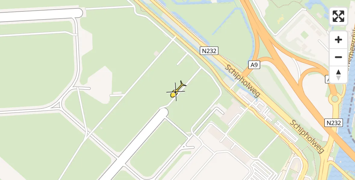 Vluchtroute Politiehelikopter van Schiphol naar Schiphol