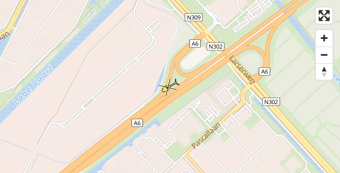 Routekaart van de vlucht: Traumahelikopter naar Lelystad