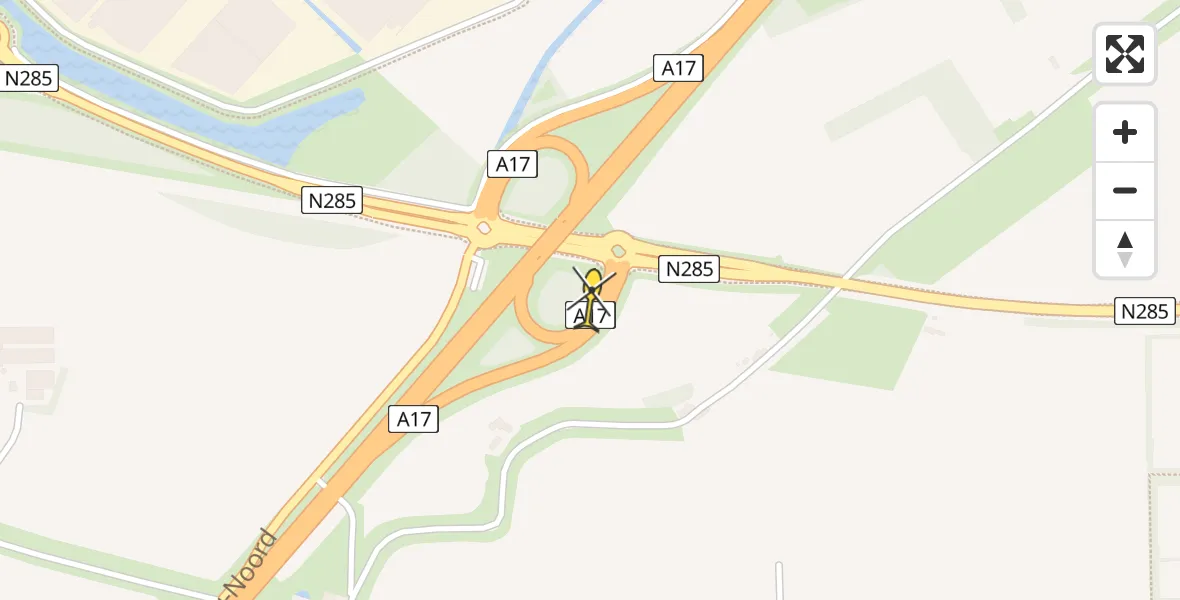 Routekaart van de vlucht: Traumahelikopter naar Zevenbergen