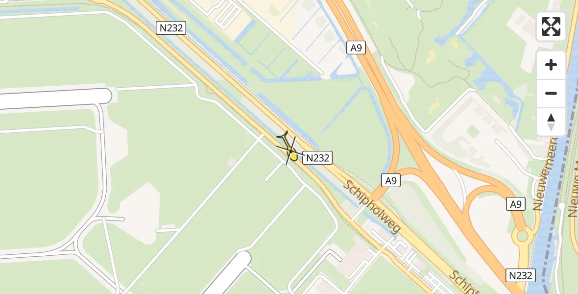 Vluchtroute Politiehelikopter van Schiphol naar Schiphol