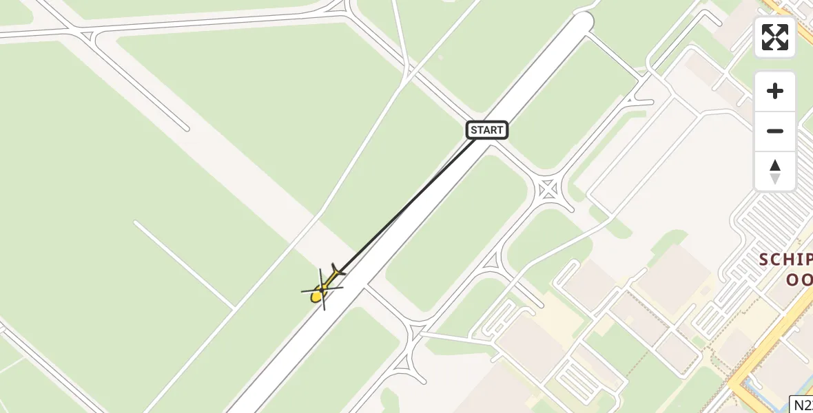 Vluchtroute Politiehelikopter van Schiphol naar Schiphol