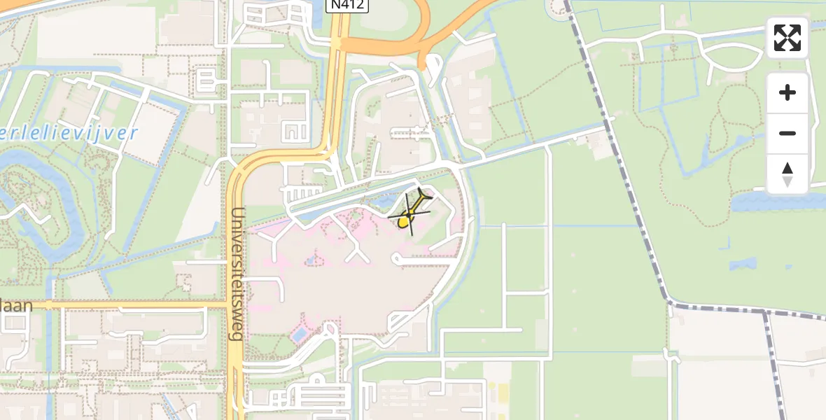 Vluchtroute Politiehelikopter van Universitair Medisch Centrum Utrecht naar Universitair Medisch Centrum Utrecht