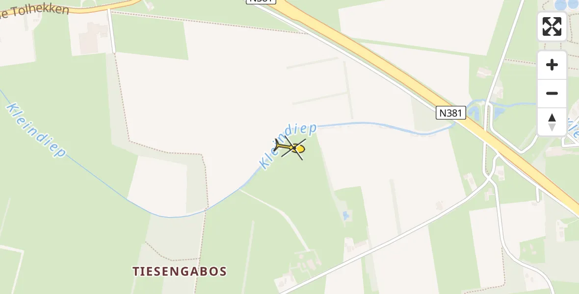 Routekaart van de vlucht: Traumahelikopter naar Oosterwolde