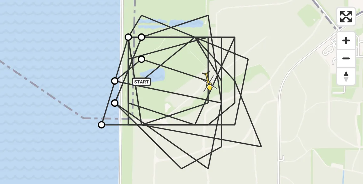 Routekaart van de vlucht: Politiehelikopter naar Urk