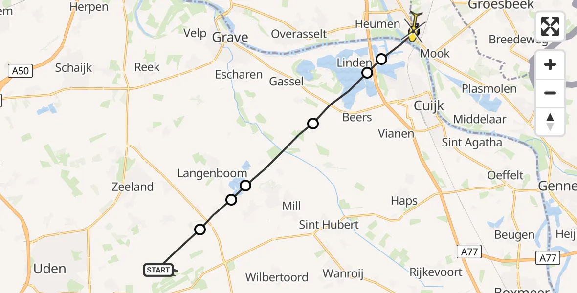 Routekaart van de vlucht: Lifeliner 3 naar Molenhoek