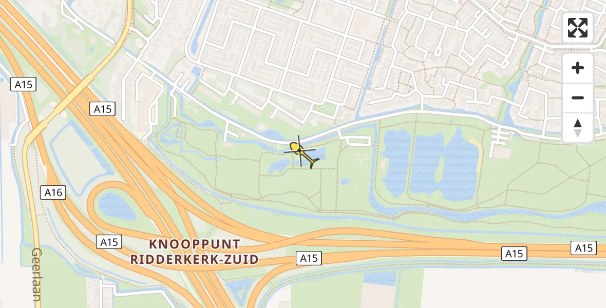 Routekaart van de vlucht: Traumahelikopter naar Ridderkerk
