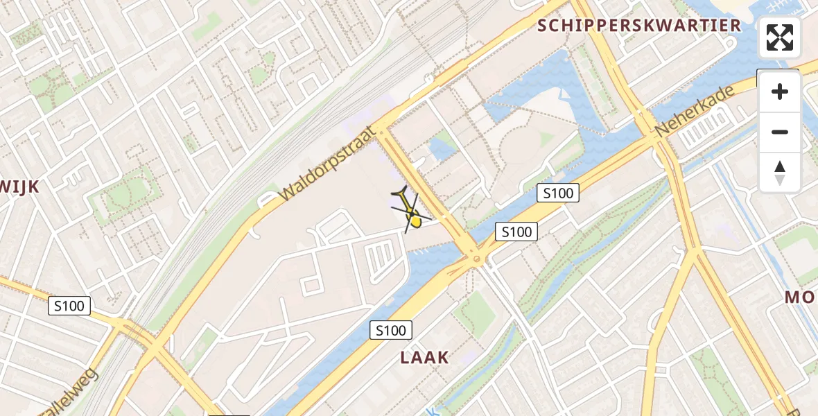 Routekaart van de vlucht: Traumahelikopter naar Den Haag