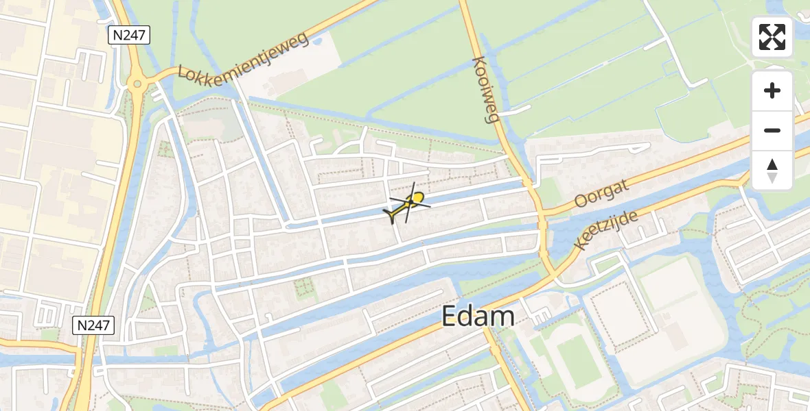 Routekaart van de vlucht: Lifeliner 1 naar Edam