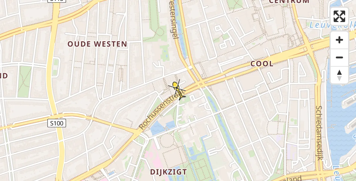 Vluchtroute Traumahelikopter van Erasmus MC naar Erasmus MC