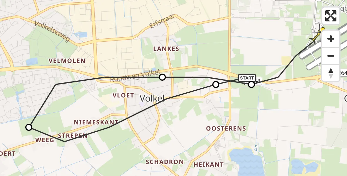 Routekaart van de vlucht: Lifeliner 3 naar Vliegbasis Volkel