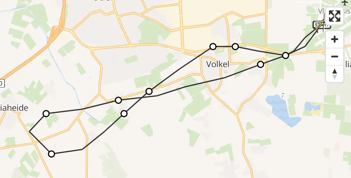 Routekaart van de vlucht: Lifeliner 3 naar Vliegbasis Volkel