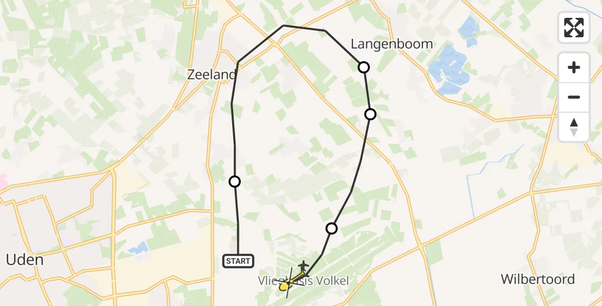 Routekaart van de vlucht: Lifeliner 3 naar Vliegbasis Volkel