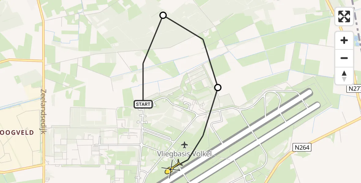 Routekaart van de vlucht: Lifeliner 3 naar Vliegbasis Volkel