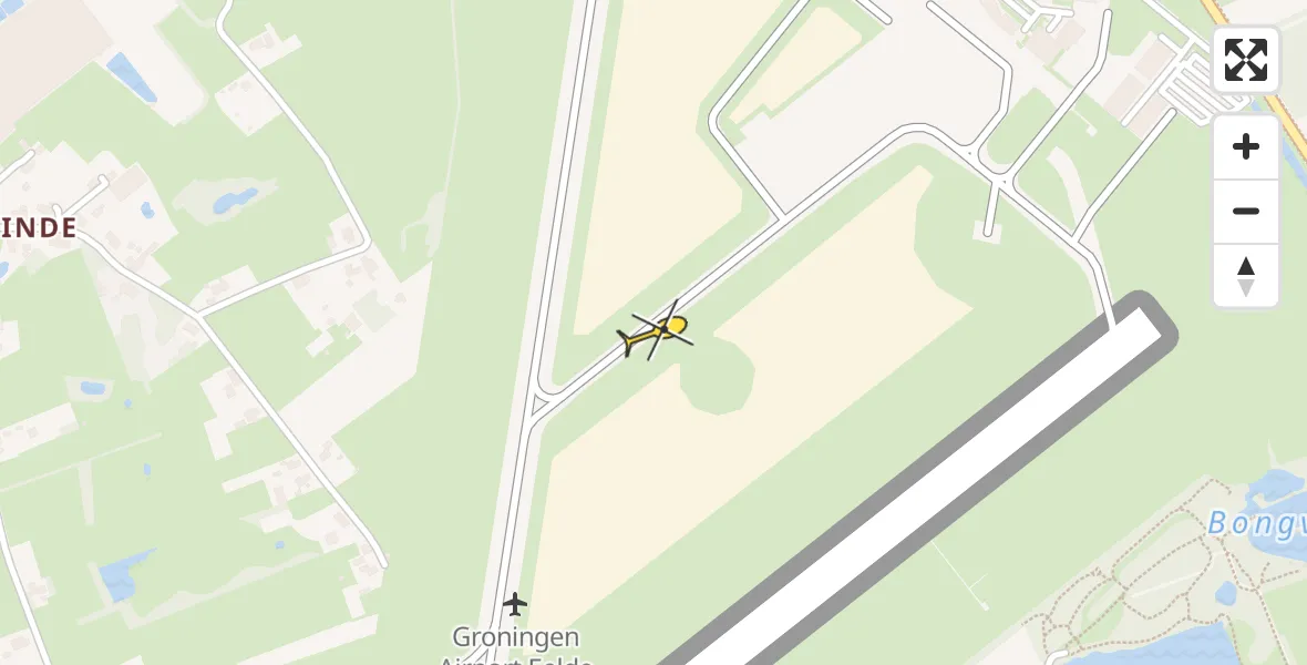 Routekaart van de vlucht: Lifeliner 4 naar Groningen Airport Eelde