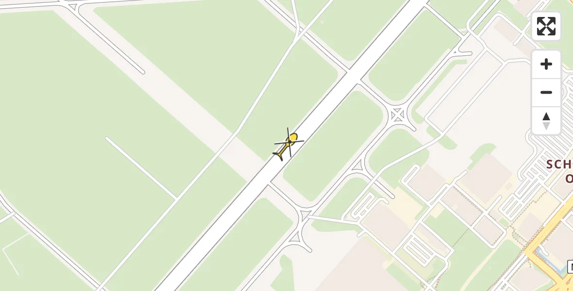 Routekaart van de vlucht: Politiehelikopter naar Schiphol